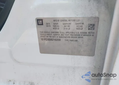 2016 Chevrolet Cruze Limited Ls Auto z USA, uszkodzony, nr VIN 1G1PC5SG6G7162559